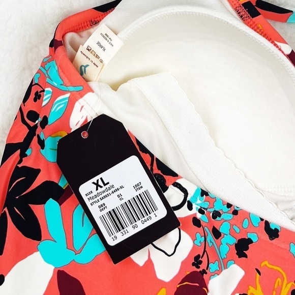 NWT Sea Angel Colorblock Floral Halter One Piece Swimsuit - Picture 4 of 5